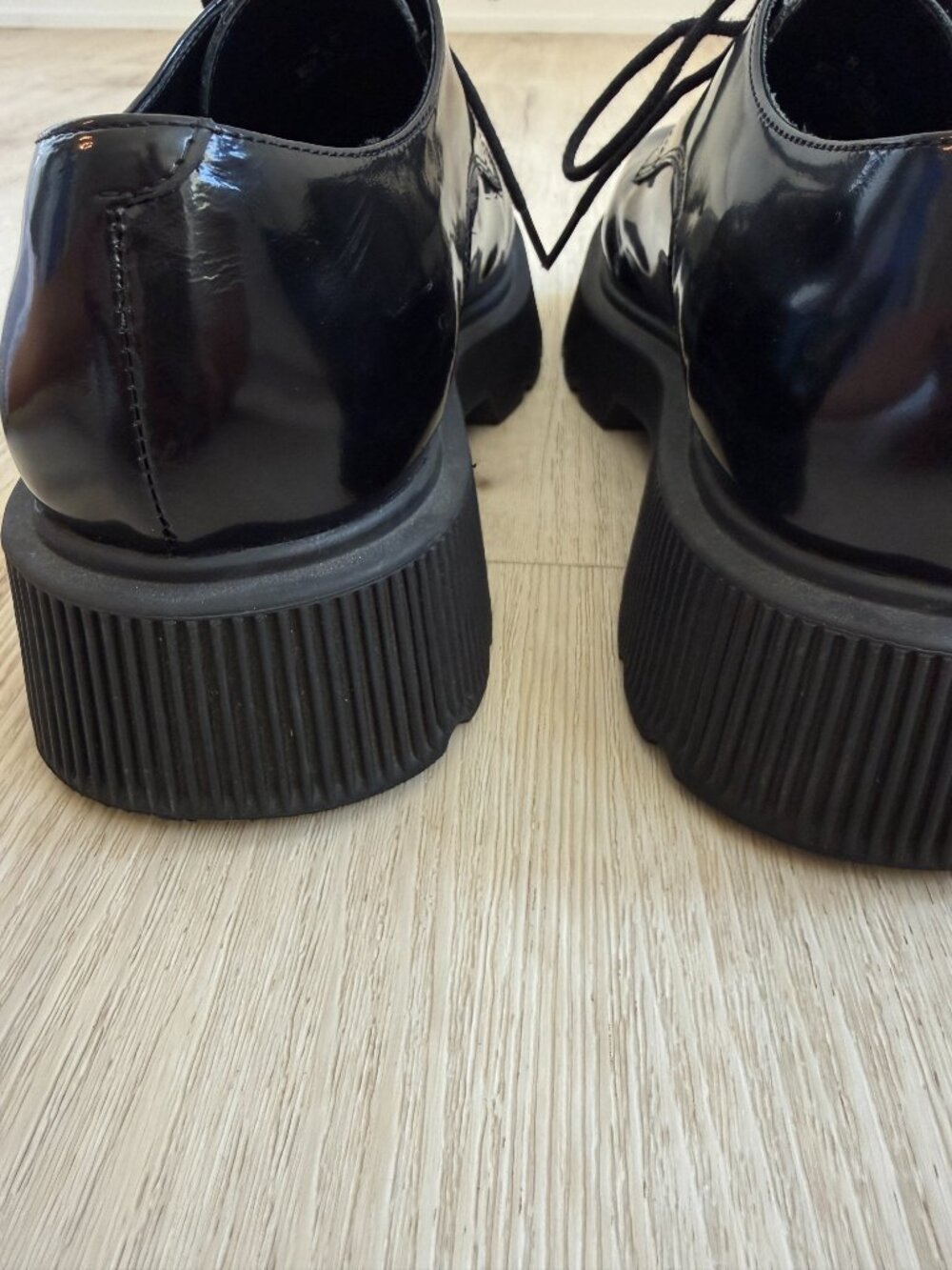 Jeffrey Campbell Black Y2K The Office Grunge Patent Platform Oxford Shoes 8.5 - Picture 7 of 10